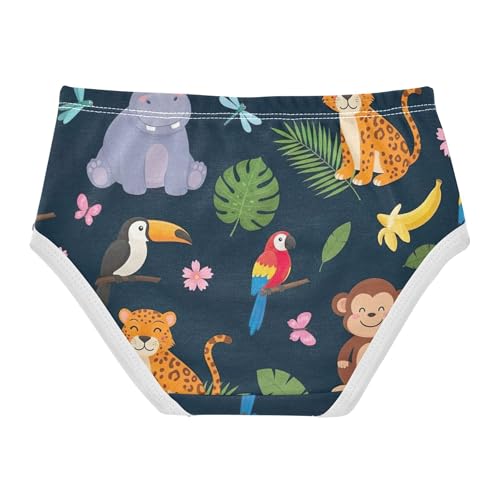 Toddlers Underwear Floral 2t Cotton Panties Little Girl Durable Undies Kids Briefs Cute Cartoon Jungle Animals Blue2