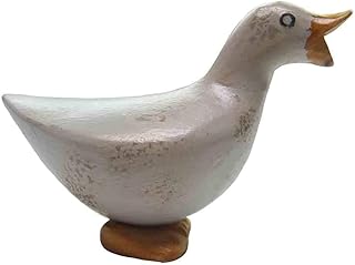 DCUK, The Duck Company - Hand Carved Vintage Ducky Collectible Figurine - Antique White - Small