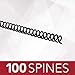 GBC Binding Spines / Spirals / Coils, 6mm, 30 Sheet Capacity, 4:1 Pitch, Color Coil, Black, 100 Pack (9665000)
