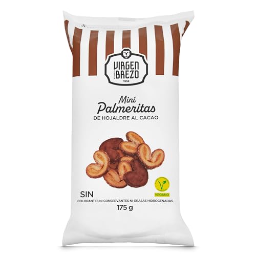 VIRGEN DEL BREZO mini palmeritas al cacao paquete 175 gr