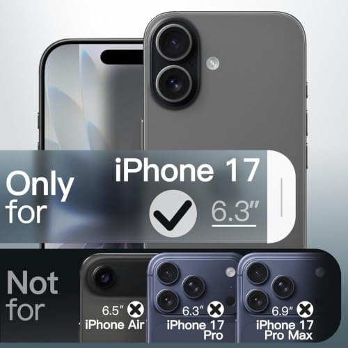 Image of DIZORO Magnetic Case for (iPhone 17 Case) [Compatible with MagSafe][Built-in Camera Lens Protector] Slim Soft Silicone Bumper Shockproof Metallic Luster Back Cover Phone Case - Black