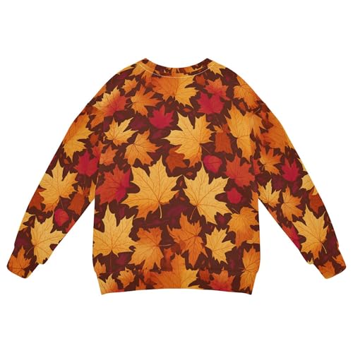 JUNZAN Fall Maple Leaves Kids Boys Sweatshirts Hoodies Crewneck Kids Pullover Hoodie Sports 4T2