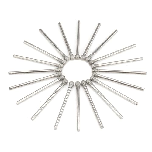 20 Piezas Fresas de Diamante de Cabeza Esférica 4 mm miniatura 3