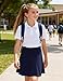 KEREDA Girls Uniform Skirts with Undershorts Casual High Waist Stretchy A-Line Skirts Soft Skorts Fashion Clothes Navy 11-12 Years