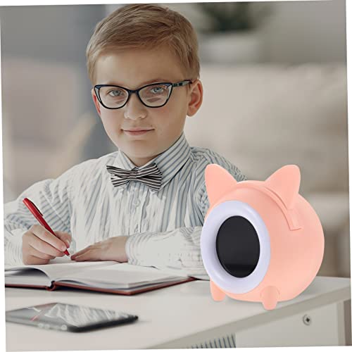 Réveil électronique numérique compact avec veilleuse réglable rose - 8