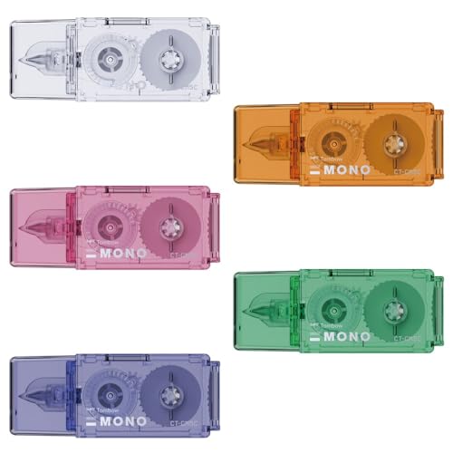 トンボ鉛筆 修正テープ MONO モノ ポケット 5mm幅 使い切りタイプ 4m アソート 5個パック KHA-521XAZ