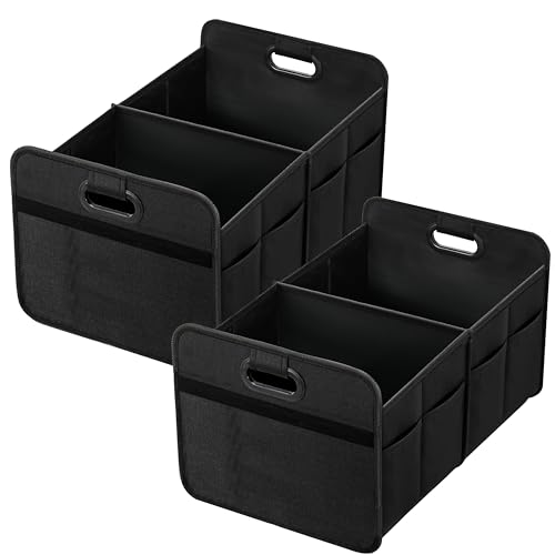Rangement de coffre de voiture antidérapant avec 2 compartiments imperméables - 2