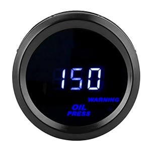 aqxreight – Oliedrukmeter, 2in 0-150PSI 12 V Auto Digitale Blauwe LED Hoge nauwkeurigheid Oliedrukmeter Gauge met sensor