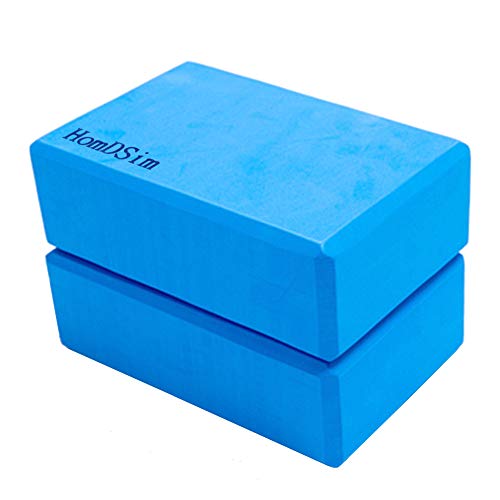 HomDSim Set of 2 Yoga Blocks EVA Foam Exercise Bricks Provides Stability Balance and Support Improve Strength - 9 x 6x 3 inches (Blue) HomDSim Set of 2 Yoga Blocks EVA Foam Exercise Bricks Provides Stability Balance and Support Improve Strength - 9 x 6x 3 inches (Blue)