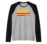 Retro ALCOY Ciudad España Vintage Estética Verano Vacaciones Camiseta Manga Raglan