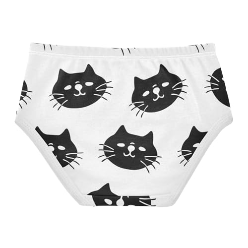 Black Cartoon Cat Heads White Toddlers Underwear Floral 2t Cotton Girl Panties Cute Durable Briefs Kids Undies2