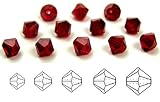 3mm Siam, Czech MC Rondell Bead (Bicone, Diamond Shape), 36 Pieces