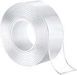 Cinta Adhesiva Doble Cara Extrafuerte Cinta de Silicona Removible Reutilizable (2mm de espesor) Nano Tape Lavable Transparentel Antideslizante Para Oficina Cocina Alfombra Fijación de Fotos
