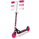 Ozbozz Nebulus Adjustable Scooter: Pink & Black - Kids Two Wheel Scooter, Foam Handle Grip, Adjustable Handle Height