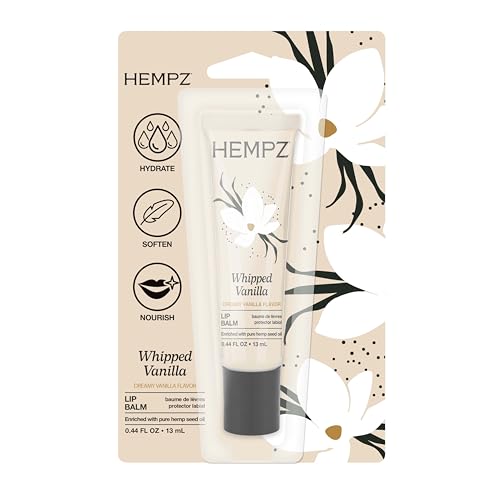 Image of Hempz NEW Vanilla Lip Butter Balm, Soothing and Hydrating Lip Care for Men or Women, .44oz