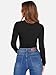 ANRABESS Women's Long Sleeve Square Neck Crop Top Ribbed Slim Fitted Basic Tee Layer Y2K Shirts Fall Fashion Outfits 2025 Black Medium