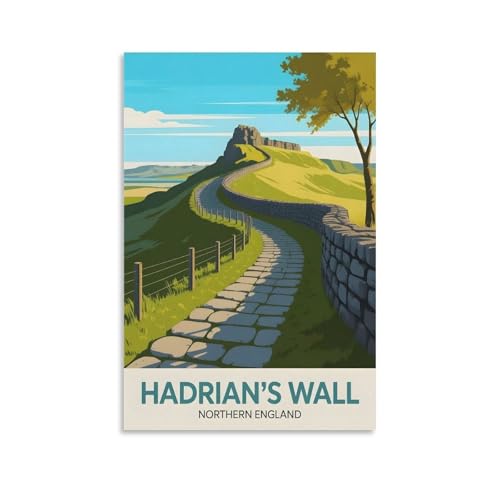 Poster de voyage vintage mur d'Hadrien grande décoration murale