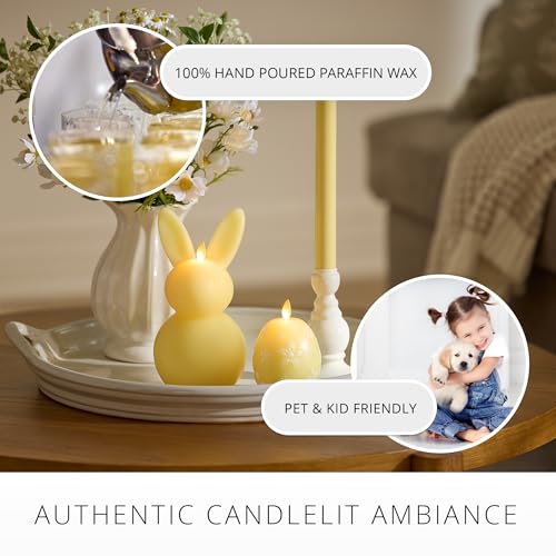 Image of Luminara Flameless Candle Crystal Beads Glitter Sphere, Unscented Real Wax LED Candle, Timer, Holiday Decoration Centerpiece (Lemon Chiffon Floral)