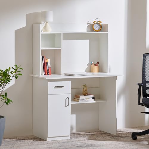 Image of Home Centre Engineered Wood Quadro NXT Study Desk - White Engineered Wood