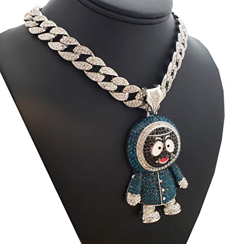 Hip Hop Iced Large BRICK SQUAD ESKIMO Pendant & 18" 1 ROW Tennis Choker Chain Necklace3