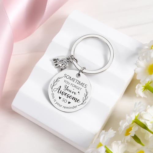 Elephant Gifts for Women - 3Pcs Elephant Lovers Birthday Gifts Set, Cute Cartoon Elephant Makeup Bag Keychain and Healing Bracelets, Christmas Valentines Mother's Day Wedding Gift4