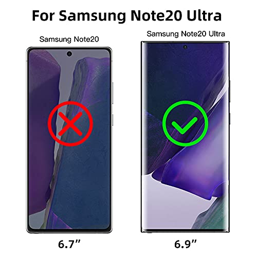 3 Pack Screen Protector for Samsung Galaxy Note20 Ultra Tempered Glass HD Fingerprint Unlock 3D Curved Edge Full Coverage Protector Easy Install Kit for Galaxy Note20 Ultra 5G (Note 20) - Thumbnail 2