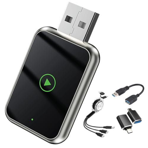 2026 Upgraded 2in1 Wireless CarPlay Adapter & Android Auto Compatible Cars, Fast Auto-Connect, Convert Wired to Wireless CarPlay Adapter, Stable Connection,Mini USB Converter for Car Play Vehicle iOS