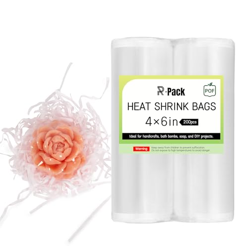 R-PACK 200 Pcs 4x6 Inch POF Food - Grade Heat Shrink Bags, Ideal for DIY Handicrafts, Food & Candy Wrapping, BPA - Free