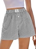 ANRABESS Boxer Shorts for Women Gingham Pajama...