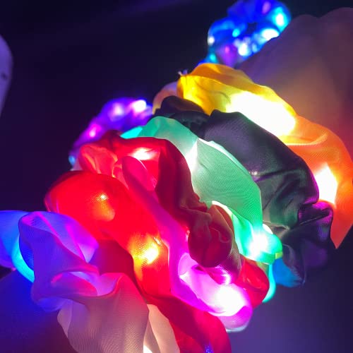 12 Pcs Light Up Scrunchies For Girls, Led Hair Accessories Glow In The Dark Scrunchies, Rave Accessories For Women Fun Gift Party Favors Concert #TOP1