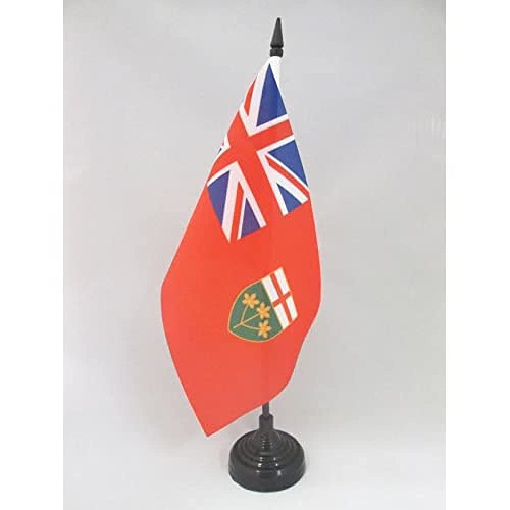 AZ FLAG Ontario Table Flag 5'' x 8'', Canadian region of Ontario Office Decoration 100% Polyester 21 x 14 cm