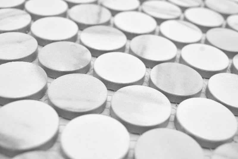 MOS10-1102GR_f - Mosaico in ceramica, colore: bianco opaco, effetto pietra, mosaico da cucina