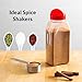 Skyway Supreme Large 32 OZ Plastic Spice Bottles Containers - Flap Cap Pour and Sifter Spice Shaker Jars - Refillable Perfect For Storing and Dispensing Seasonings Herbs Rubs - BPA Free - Set of 2