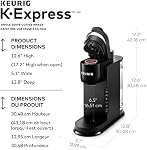 Cafetière à dosette K-Cup Keurig K-Express à portion unique, Noir, avec réservoir amovible et fonction de bouton fort