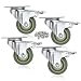 4’’ TPR Heavy Duty Swivel Caster Wheels Lockable Ball Bearing 300lbs each (Set of 4) - Silver Gray