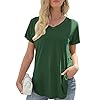 NQyIOS Top Tshirt for Women Cotton Short Sleeves Solid Color Outdoor Loose Causal Tshirt Women Running T Shirt #3