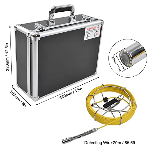 YOtat Sewer Camera, Professional Video Pipe Inspection Camera 9In Lcd Display Screen Sewer Drain Camera with Adjustable Led Light, Waterproof Industrial Pipeline for Plumber Ho