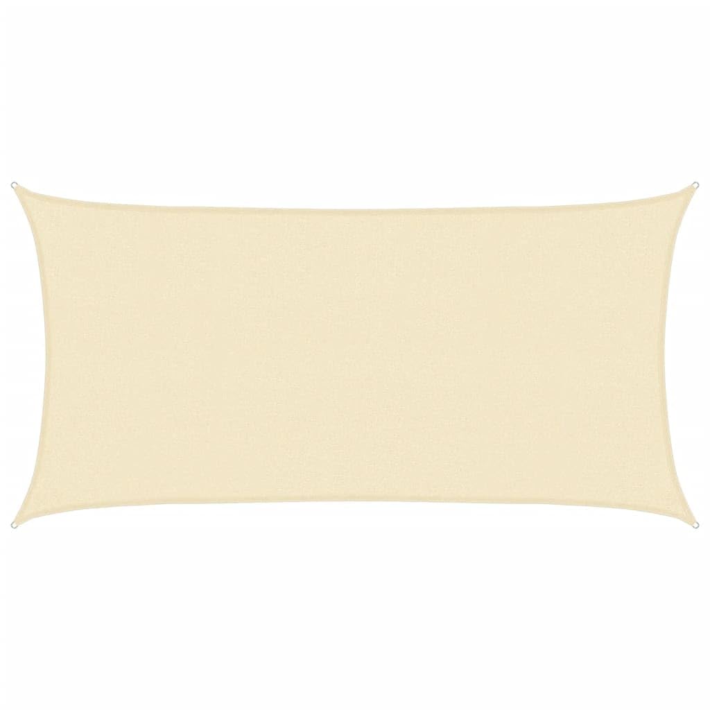 Voile d'ombrage rectangulaire avec fixations inox anti-UV pour jardin