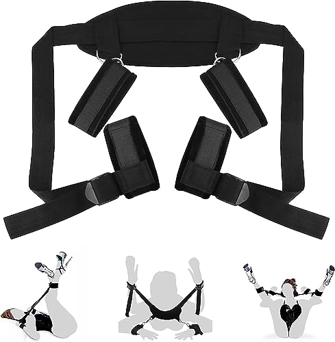 Bed Restraints for Couples Queen Size Bed Restraint for Couples King Bondaged Kit Adult Submissive Bondaged Restraints Sweater Sex Set Bed Sexual Hands Feet Cuff Straps Sex Handcuffs for Women DH-40