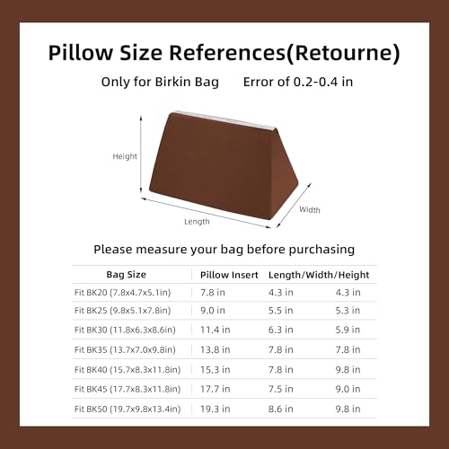 Image of DGAZ Purse Pillow Shaper Insert,Luxury Handbag Tote Shapers, Memory Foam- Fits Birkin 20 /25 /30 /35 /40 /45 /50 Bag(Gold,BK30 Retourne)