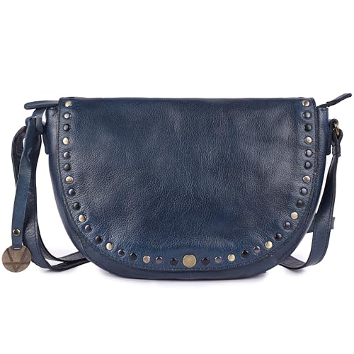 Genuine Italian Leather Boho Studded Crossbody Shoulder Bag - Stylish, Durable, & Perfect for Everyday Use for women