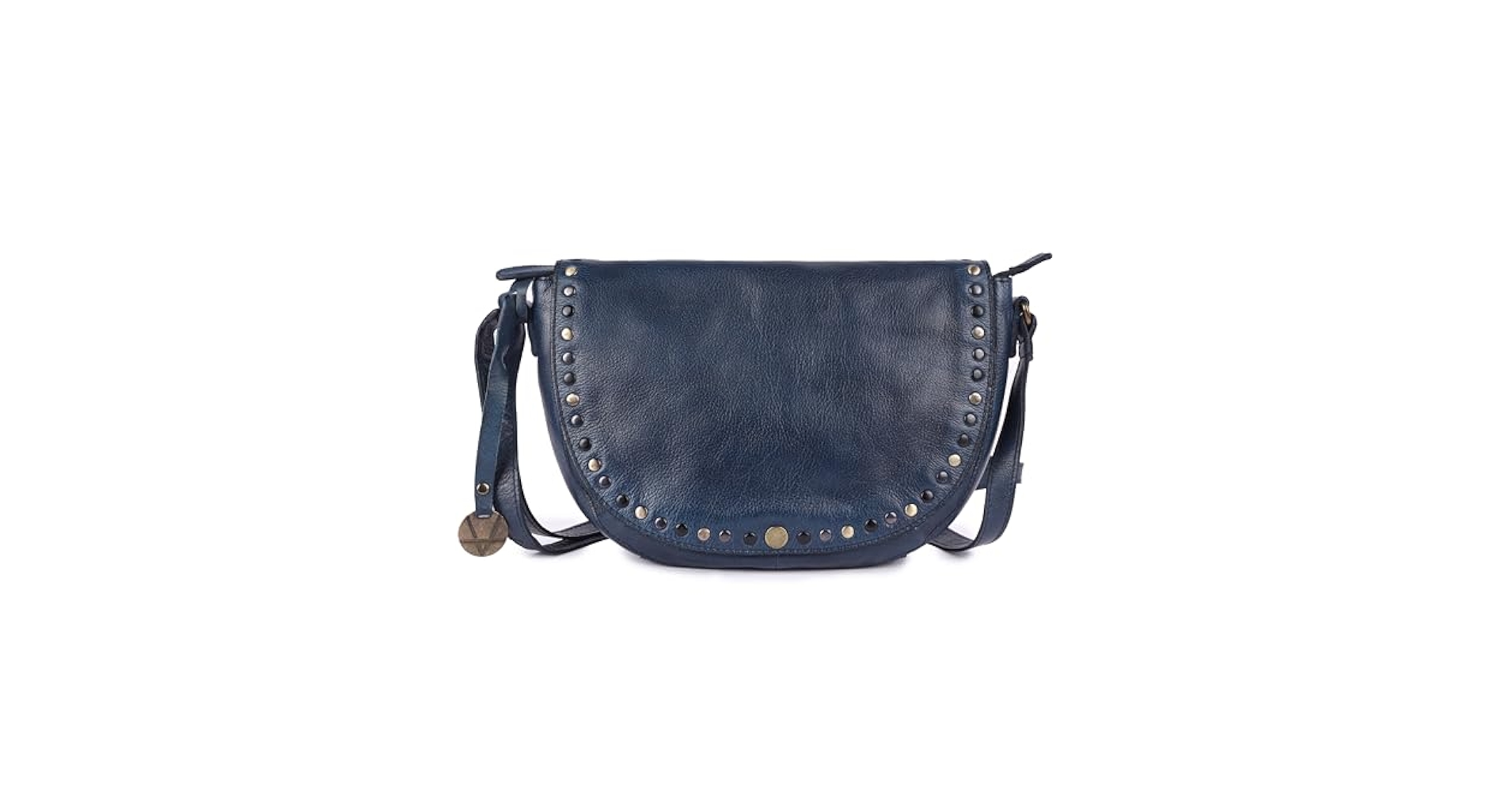 Genuine Italian Leather Boho Studded Crossbody Shoulder Bag