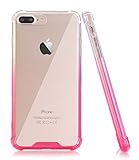 BAISRKE Clear Case for iPhone 7 Plus, Slim Shock Absorption Protective Case Soft TPU Bumper & Hard Plastic Back Cover Phone Cases for iPhone 7 Plus / 8 Plus 5.5 inch - Pink