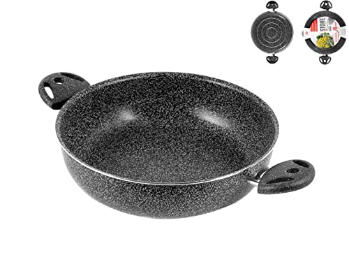 Home Stone Pfanne Antihaftbeschichtet 2 Griffe, Stein, Anthrazit...
