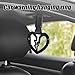 2 PCS Broken Heart Shaped Car Handle Straps Hang Ring Rear Bumper Warning Ring Decorative Subway Train Bus Handle Hand Strap Drift for Car (Black)