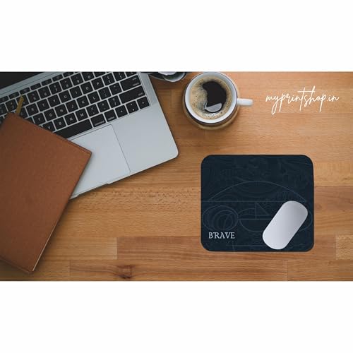 Image of Brave Minimalist Art Mouse Pad - Modern Abstract Design, Non-Slip Rubber Base, 9 x 7.5 Inch