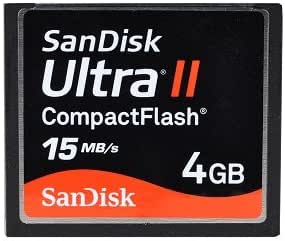 Sandisk Ultra II CF 4GB CompactFlash Flash Memory Card (4GB, CompactFlash, 15MB/s, Black)