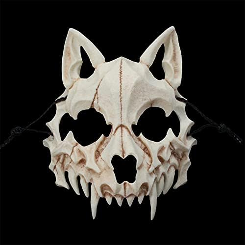 Masque Crâne Animal Halloween Cosplay JYMSB - Loup Tigre Dragon Tengu Résine Effrayant