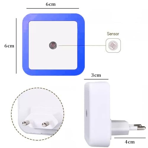 Image of fizzytech Smart Motion Sensor LED Light Bulb with Automatic On /Off and Dimmable Blue Glow, Energy Efficient 7W LED Bulb for Home, Stairs, Kitchen, Bathroom, Wardrobe Lighting(Square Blue Pack-2)
