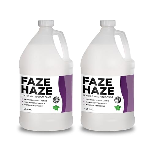 Faze Haze - Professional Water Based Haze Juice - for use in Antari Fazers, Chauvet Hazers, Base Hazer Pro and Martin Compact Hazers - (1 Gallon X 2)